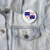 De vlag van Picardie met naam Ronde Button 5,7 Cm (In situ)