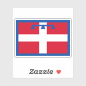 De vlag van Piemonte, Italië Sticker (Vel)