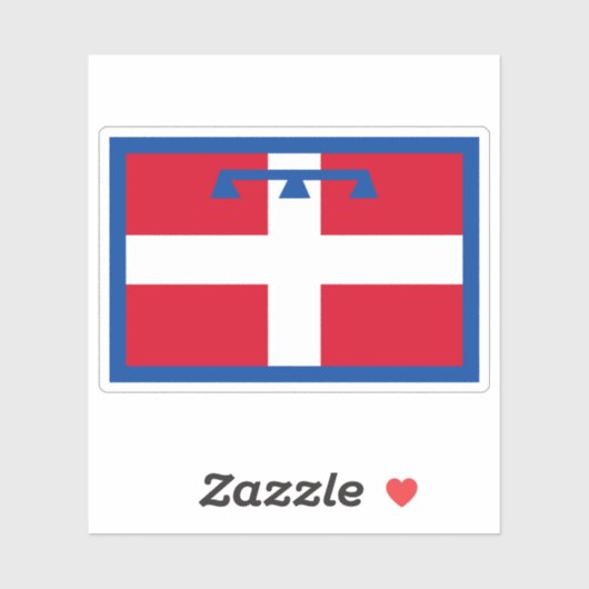 De vlag van Piemonte, Italië Sticker (Vel)