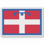 De vlag van Piemonte, Italië Sticker (Voorkant)