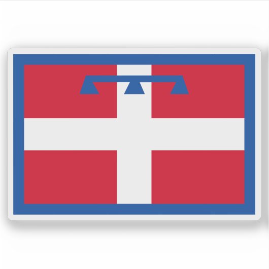 De vlag van Piemonte, Italië Sticker (Voorkant)