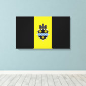 De vlag van Pittsburgh (Pennsylvania) Canvas Afdruk (Insitu (Houten vloer))