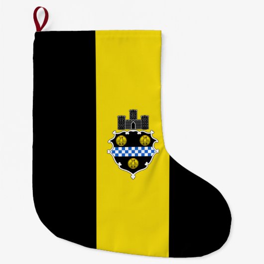 De vlag van Pittsburgh (Pennsylvania) Grote Kerstsok (Voorkant)