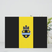 De vlag van Pittsburgh (Pennsylvania) Kaart (Staand voorkant)