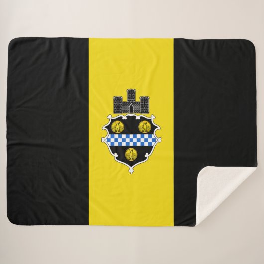 De vlag van Pittsburgh (Pennsylvania) Sherpa Deken (Voorkant (horizontaal))