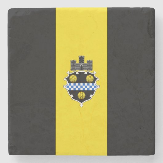 De vlag van Pittsburgh (Pennsylvania) Stenen Onderzetter (Voorkant)