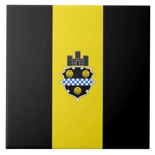 De vlag van Pittsburgh (Pennsylvania) Tegeltje (Voorkant)
