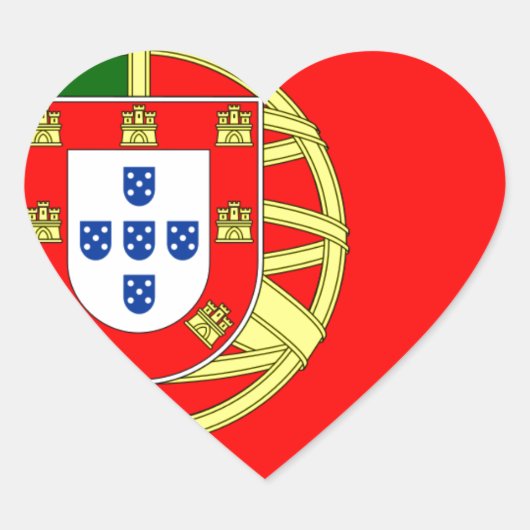 De vlag van Portugal (Bandeira de Portugal) Hart Sticker (Voorkant)
