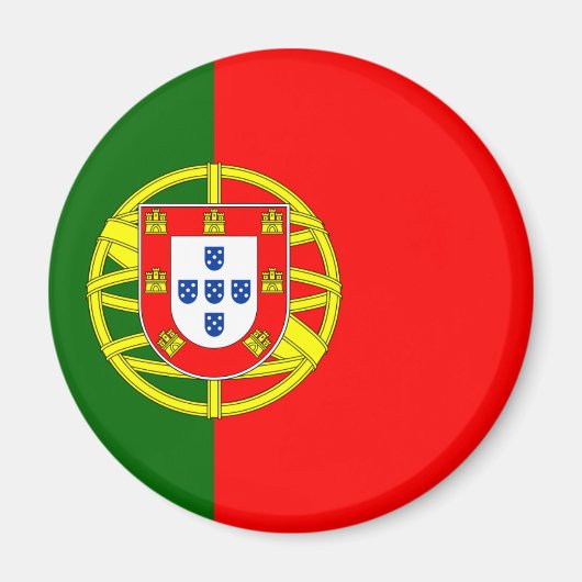 De vlag van Portugal (Bandeira de Portugal) Magneet (Voorkant)
