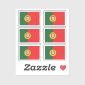 De vlag van Portugal Collectie pack van 6 Sticker (Vel)