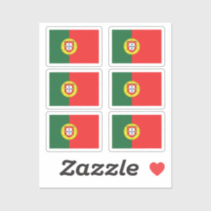 De vlag van Portugal Collectie pack van 6 Sticker