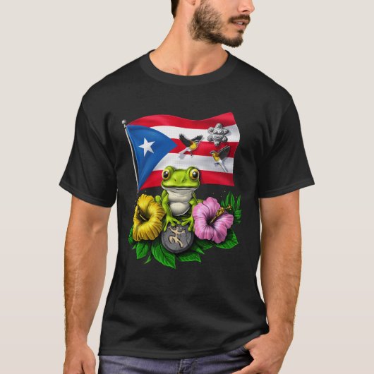 De vlag van Puerto Rico Boricua T-shirt (Voorkant)