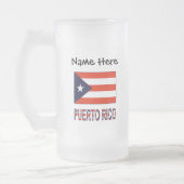 De vlag van Puerto Rico en Puerto Rican Personaliz Matglas Bierpul (Links)