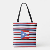 De vlag van Puerto Rico en Stripes gepersonaliseer Tote Bag (Achterkant)