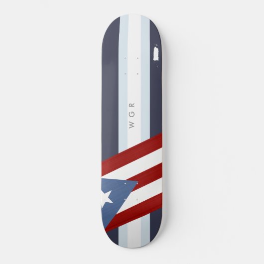 De vlag van Puerto Rico is gepersonaliseerd Persoonlijk Skateboard (Voorkant)