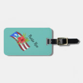 De vlag van Puerto Rico met flor de maga boricua Bagagelabel (Voorkant horizontaal)