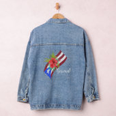 De vlag van Puerto Rico met flor de maga boricua Denim Jacket (Hangar)