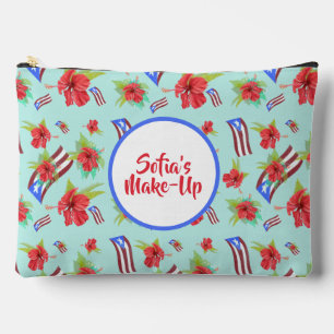 De vlag van Puerto Rico met flor de maga boricua Etui