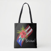 De vlag van Puerto Rico met flor de maga boricua Tote Bag (Voorkant)