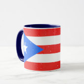 De vlag van Puerto Rico met Raindrops, de Mok van  (Voorkant links)