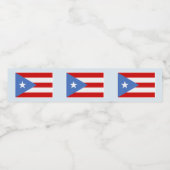 De vlag van Puerto Rico op lichtblauw Waterfles Etiket (Enkel label)