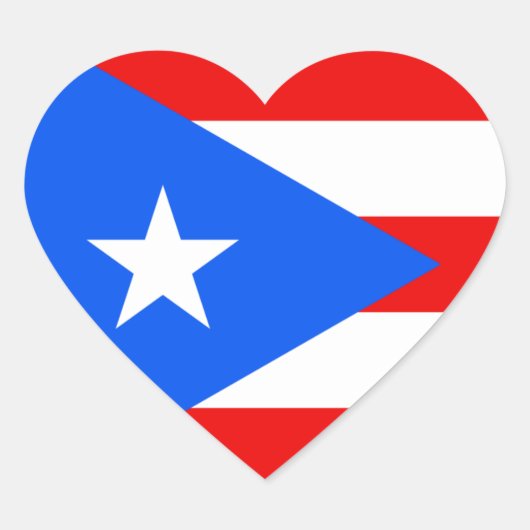 De vlag van Puerto Rico/Ricaanse Republiek. Vereni Hart Sticker (Voorkant)