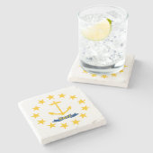 De vlag van Rhode Island Stenen Onderzetter (Zijkant)