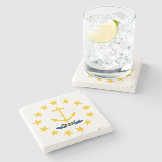 De vlag van Rhode Island Stenen Onderzetter (Zijkant)