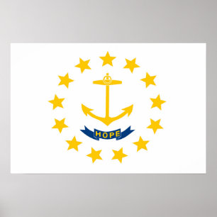 De vlag van Rhode Island, Verenigde Staten van Ame Poster