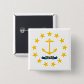 De vlag van Rhode Island Vierkante Button 5,1 Cm (Voorkant /achterkant)
