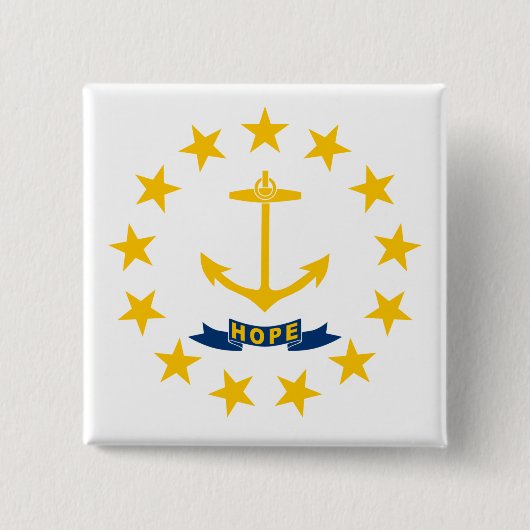 De vlag van Rhode Island Vierkante Button 5,1 Cm (Voorkant)