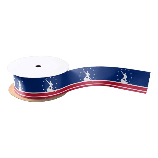 De vlag van Richmond, Virginia Satin Ribbon Satijnen Lint (Spoel)