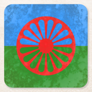 De vlag van Romani Kartonnen Onderzetters