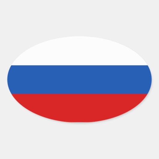 De vlag van Rusland Ovale Sticker (Voorkant)