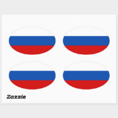 De vlag van Rusland Ovale Sticker (Vel)