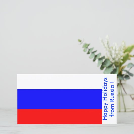 De vlag van Rusland, Prettige feestdagen uit Rusla Feestdagenkaart (Staand voorkant)