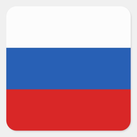 De vlag van Rusland Vierkante Sticker (Voorkant)