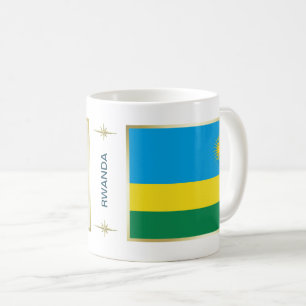 De Vlag van Rwanda + De Mok van de kaart