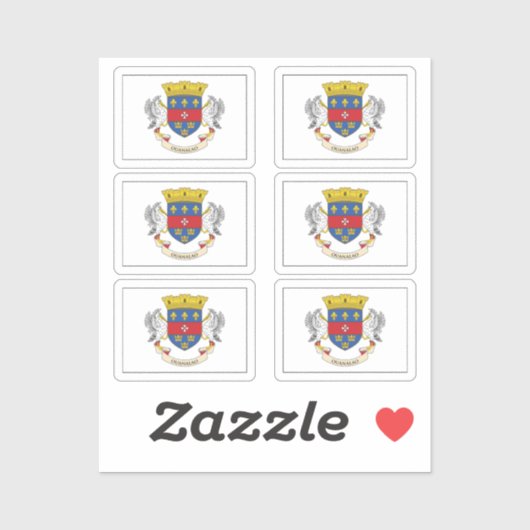 De vlag van Saint Barthelemy Collectie pack van 6 Sticker (Vel)