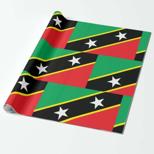 De vlag van Saint Kitts en Nevis Cadeaupapier (Uitgerold)