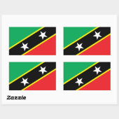 De vlag van Saint Kitts en Nevis Rechthoekige Sticker (Vel)