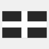 De vlag van Saint-Piran Rechthoekige Sticker (Voorkant)