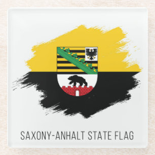 De vlag van Saksen-Anhalt Glazen Onderzetter