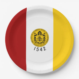 De vlag van San Diego (Californië) Papieren Bordje