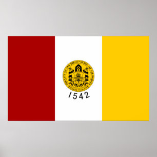 De vlag van San Diego (Californië) Poster