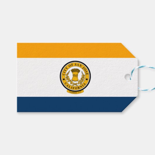De vlag van San José (Californië) Cadeaulabel (Voorkant (Horizontaal))