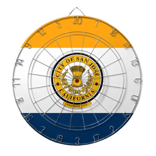 De vlag van San José (Californië) Dartbord (Voorkant)