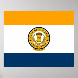 De vlag van San José (Californië) Poster