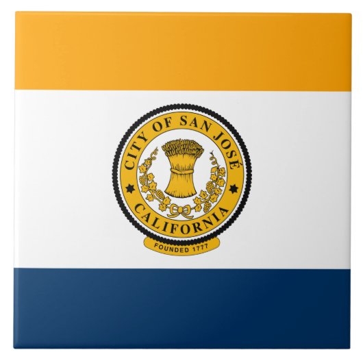 De vlag van San José (Californië) Tegeltje (Voorkant)