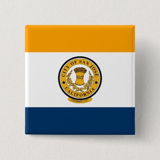 De vlag van San José (Californië) Vierkante Button 5,1 Cm (Voorkant)